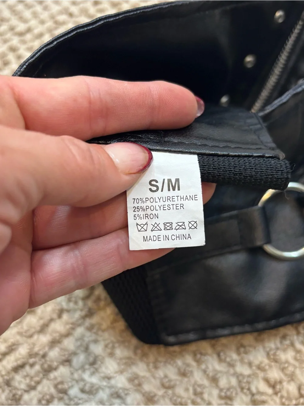 Black O-Ring Strap Zipper Corset Size Small/Medium